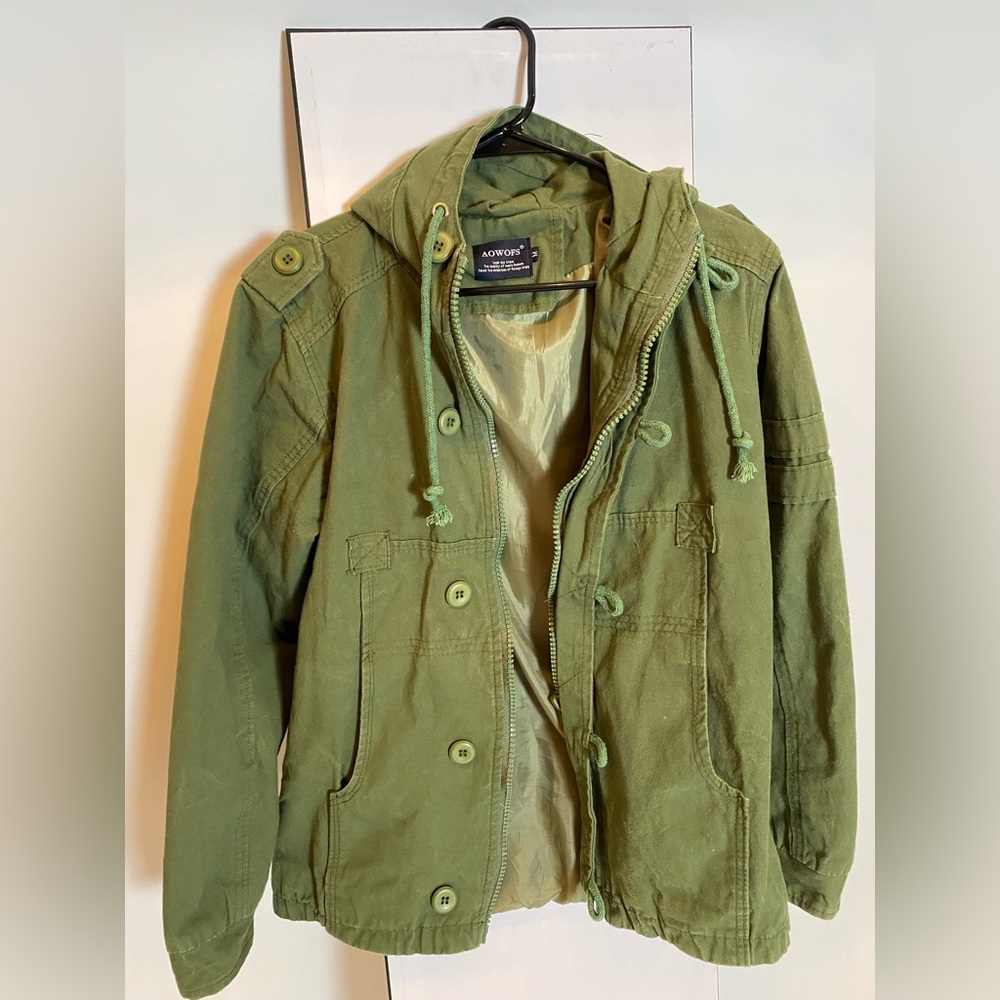 Aowofs, Size Medium, Army Green, Bomber Jacket
